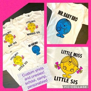 Custom shorts and onesies- your name, school or camp. Any size, kids or adult